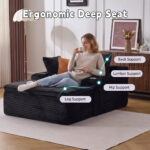 Sleeping sofa boneless floor sofa modern cloud sofa with chaise lounge, comfortable couch for living - Image 8