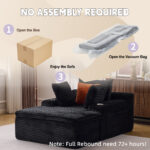 Sleeping sofa boneless floor sofa modern cloud sofa with chaise lounge, comfortable couch for living - Image 9
