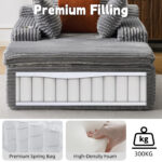 Sleeping sofa boneless floor sofa modern cloud sofa with chaise lounge, comfortable couch for living - Image 5