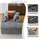 Sleeping sofa boneless floor sofa modern cloud sofa with chaise lounge, comfortable couch for living - Image 6