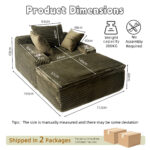 Sleeping sofa boneless floor sofa modern cloud sofa with chaise lounge, comfortable couch for living - Image 3