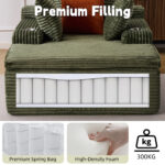 Sleeping sofa boneless floor sofa modern cloud sofa with chaise lounge, comfortable couch for living - Image 5