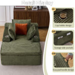 Sleeping sofa boneless floor sofa modern cloud sofa with chaise lounge, comfortable couch for living - Image 6