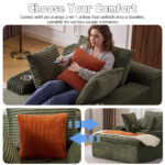 Sleeping sofa boneless floor sofa modern cloud sofa with chaise lounge, comfortable couch for living - Image 7