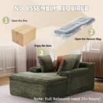 Sleeping sofa boneless floor sofa modern cloud sofa with chaise lounge, comfortable couch for living - Image 9