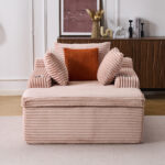 Sleeping sofa boneless floor sofa modern cloud sofa with chaise lounge, comfortable couch for living - Image 2