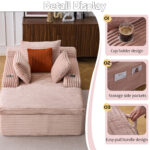 Sleeping sofa boneless floor sofa modern cloud sofa with chaise lounge, comfortable couch for living - Image 6