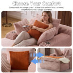 Sleeping sofa boneless floor sofa modern cloud sofa with chaise lounge, comfortable couch for living - Image 7
