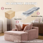 Sleeping sofa boneless floor sofa modern cloud sofa with chaise lounge, comfortable couch for living - Image 9