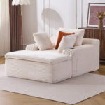 Sleeping sofa boneless floor sofa modern cloud sofa with chaise lounge, comfortable couch for living