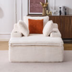 Sleeping sofa boneless floor sofa modern cloud sofa with chaise lounge, comfortable couch for living - Image 2