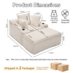 Sleeping sofa boneless floor sofa modern cloud sofa with chaise lounge, comfortable couch for living - Image 3