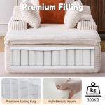 Sleeping sofa boneless floor sofa modern cloud sofa with chaise lounge, comfortable couch for living - Image 5