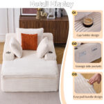 Sleeping sofa boneless floor sofa modern cloud sofa with chaise lounge, comfortable couch for living - Image 6