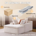 Sleeping sofa boneless floor sofa modern cloud sofa with chaise lounge, comfortable couch for living - Image 9