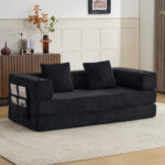 Floor Couch,Compression Sofa,Convertible Floor Sofa Bed-with Pillow Back Support Armrest,Comfy Sleep