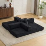 Floor Couch,Compression Sofa,Convertible Floor Sofa Bed-with Pillow Back Support Armrest,Comfy Sleep - Image 16