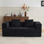 Floor Couch,Compression Sofa,Convertible Floor Sofa Bed-with Pillow Back Support Armrest,Comfy Sleep - Image 2