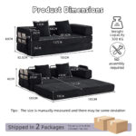 Floor Couch,Compression Sofa,Convertible Floor Sofa Bed-with Pillow Back Support Armrest,Comfy Sleep - Image 3