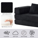 Floor Couch,Compression Sofa,Convertible Floor Sofa Bed-with Pillow Back Support Armrest,Comfy Sleep - Image 4