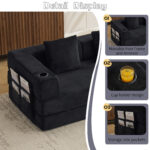 Floor Couch,Compression Sofa,Convertible Floor Sofa Bed-with Pillow Back Support Armrest,Comfy Sleep - Image 5