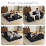Floor Couch,Compression Sofa,Convertible Floor Sofa Bed-with Pillow Back Support Armrest,Comfy Sleep - Image 6