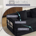 Floor Couch,Compression Sofa,Convertible Floor Sofa Bed-with Pillow Back Support Armrest,Comfy Sleep - Image 7
