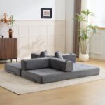 Floor Couch,Compression Sofa,Convertible Floor Sofa Bed-with Pillow Back Support Armrest,Comfy Sleep - Image 11