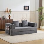 Floor Couch,Compression Sofa,Convertible Floor Sofa Bed-with Pillow Back Support Armrest,Comfy Sleep - Image 12