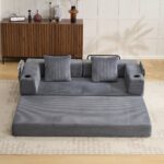 Floor Couch,Compression Sofa,Convertible Floor Sofa Bed-with Pillow Back Support Armrest,Comfy Sleep - Image 13