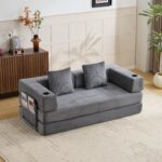 Floor Couch,Compression Sofa,Convertible Floor Sofa Bed-with Pillow Back Support Armrest,Comfy Sleep - Image 14