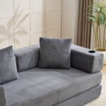 Floor Couch,Compression Sofa,Convertible Floor Sofa Bed-with Pillow Back Support Armrest,Comfy Sleep - Image 22