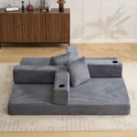 Floor Couch,Compression Sofa,Convertible Floor Sofa Bed-with Pillow Back Support Armrest,Comfy Sleep - Image 23