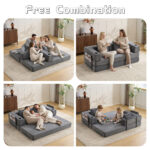 Floor Couch,Compression Sofa,Convertible Floor Sofa Bed-with Pillow Back Support Armrest,Comfy Sleep - Image 6