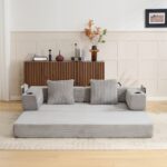 Floor Couch,Compression Sofa,Convertible Floor Sofa Bed-with Pillow Back Support Armrest,Comfy Sleep - Image 13