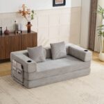 Floor Couch,Compression Sofa,Convertible Floor Sofa Bed-with Pillow Back Support Armrest,Comfy Sleep - Image 15