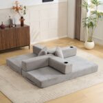 Floor Couch,Compression Sofa,Convertible Floor Sofa Bed-with Pillow Back Support Armrest,Comfy Sleep - Image 19