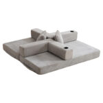 Floor Couch,Compression Sofa,Convertible Floor Sofa Bed-with Pillow Back Support Armrest,Comfy Sleep - Image 26