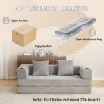 Floor Couch,Compression Sofa,Convertible Floor Sofa Bed-with Pillow Back Support Armrest,Comfy Sleep - Image 8