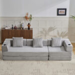 Floor Couch,Compression Sofa,Convertible Floor Sofa Bed-with Pillow Back Support Armrest,Comfy Sleep - Image 10