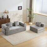 Floor Couch,Compression Sofa,Convertible Floor Sofa Bed-with Pillow Back Support Armrest,Comfy Sleep - Image 13