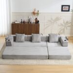 Floor Couch,Compression Sofa,Convertible Floor Sofa Bed-with Pillow Back Support Armrest,Comfy Sleep - Image 21