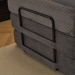 Podlahová pohovka, Kompresní pohovka, Konvertibilní podlahová pohovka s polštářovou oporou zad a opěrkami, Pohodlný futon - Obrázek 14