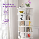 Rotating Shoe Tower with 7 Tiers - 360° Rotating Shoe Rack, Freestanding, Space-Saving for Up To 28 Pairs - Image 12