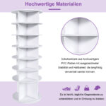 Rotating Shoe Tower with 7 Tiers - 360° Rotating Shoe Rack, Freestanding, Space-Saving for Up To 28 Pairs - Image 8