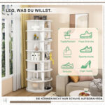7-Tier Rotating Shoe Rack Tower, 360° Rotating - Freestanding Shoe Rack for 28 Pairs of Shoes, Space-Saving - Image 10
