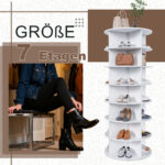 7-Tier Rotating Shoe Rack Tower, 360° Rotating - Freestanding Shoe Rack for 28 Pairs of Shoes, Space-Saving - Image 13