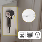 Schminktisch mit 3-stufiger LED-Beleuchtung, Steckdose & Haartrockner-Halterung – 4 Schubladen + Sta - Image 11