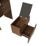 3-in-1-Schminktisch mit offenem Spiegel, kleines Schminktisch-Set mit Tischplatte aus Klarglas, komp - Image 26