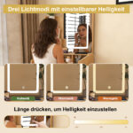 Vanity Table with LED-Lit Mirror, Power Outlet, Hair Dryer Holder & Padded Stool - Compact Set - Image 7